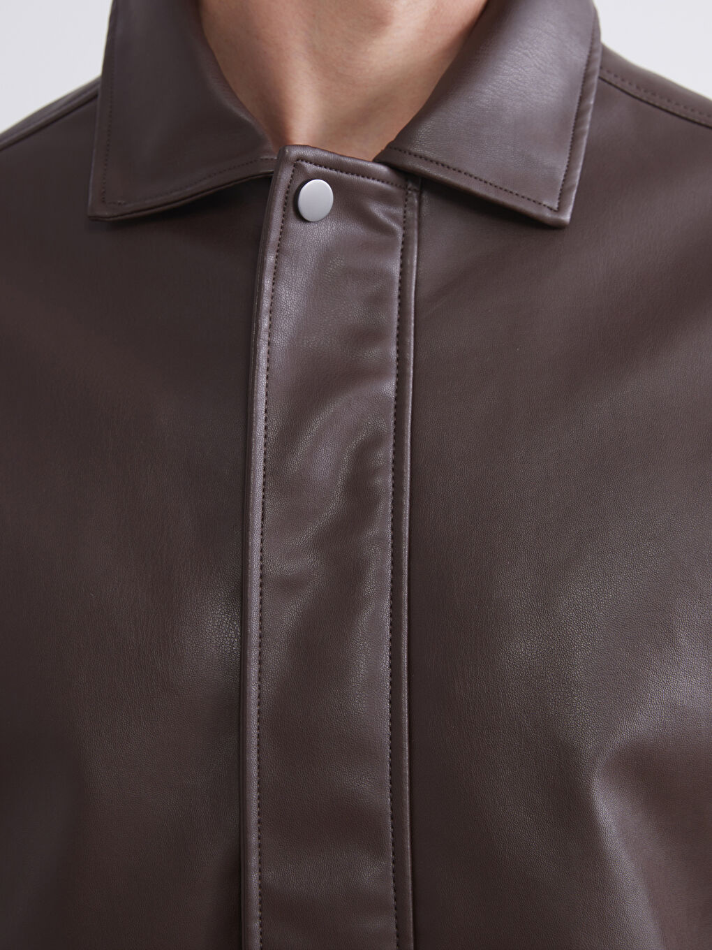 Leather Look Men's Coat-3