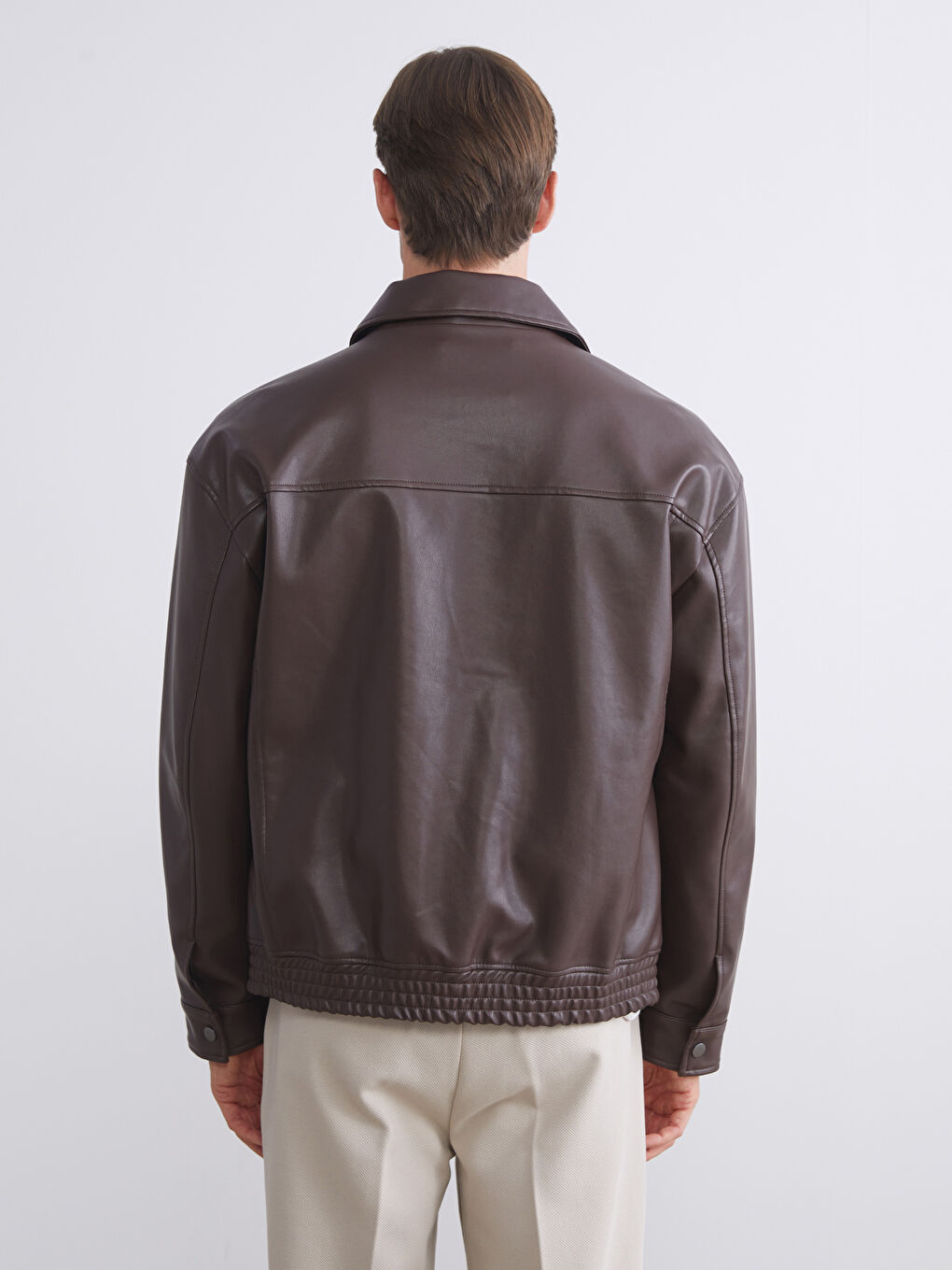 Leather Look Men's Coat-4
