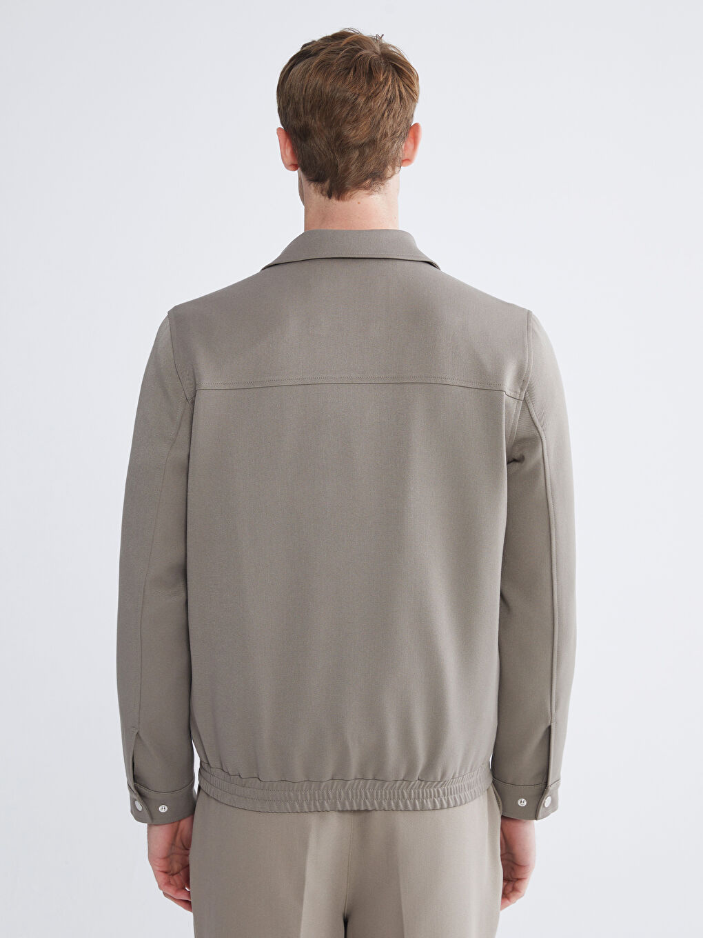 Kahverengi Standart Kalıp Gömlek Yaka Erkek Mont-4