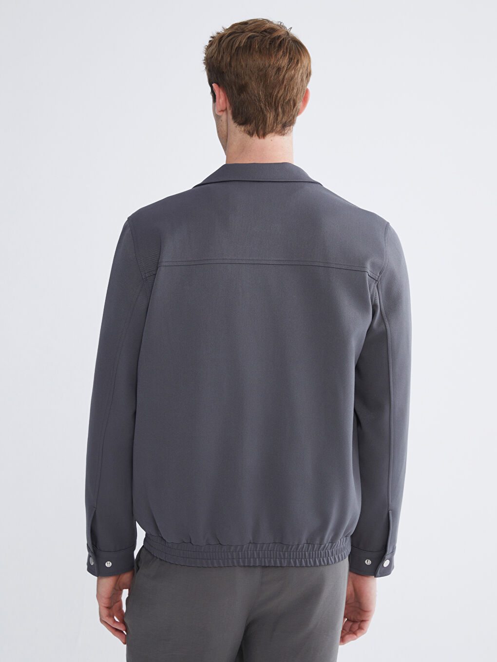 Antrasit Standart Kalıp Gömlek Yaka Erkek Mont-4