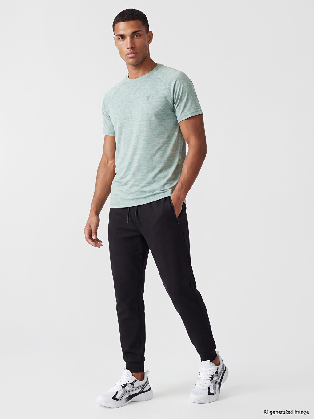 T-shirt Sportiv Me Jakë Të Rrumbullakët Për Burra-1