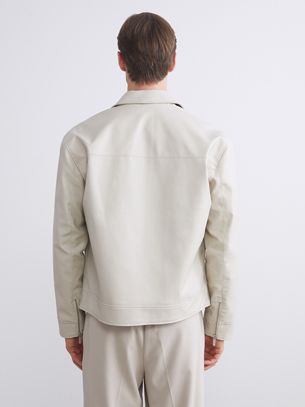 Men's Leather Look Jacket-4