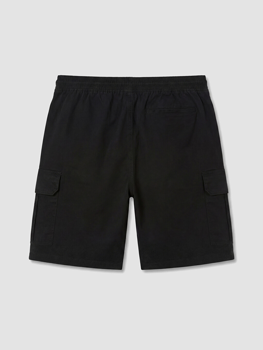 Siyah Regular Fit Erkek Gabardin Kargo Şort-7