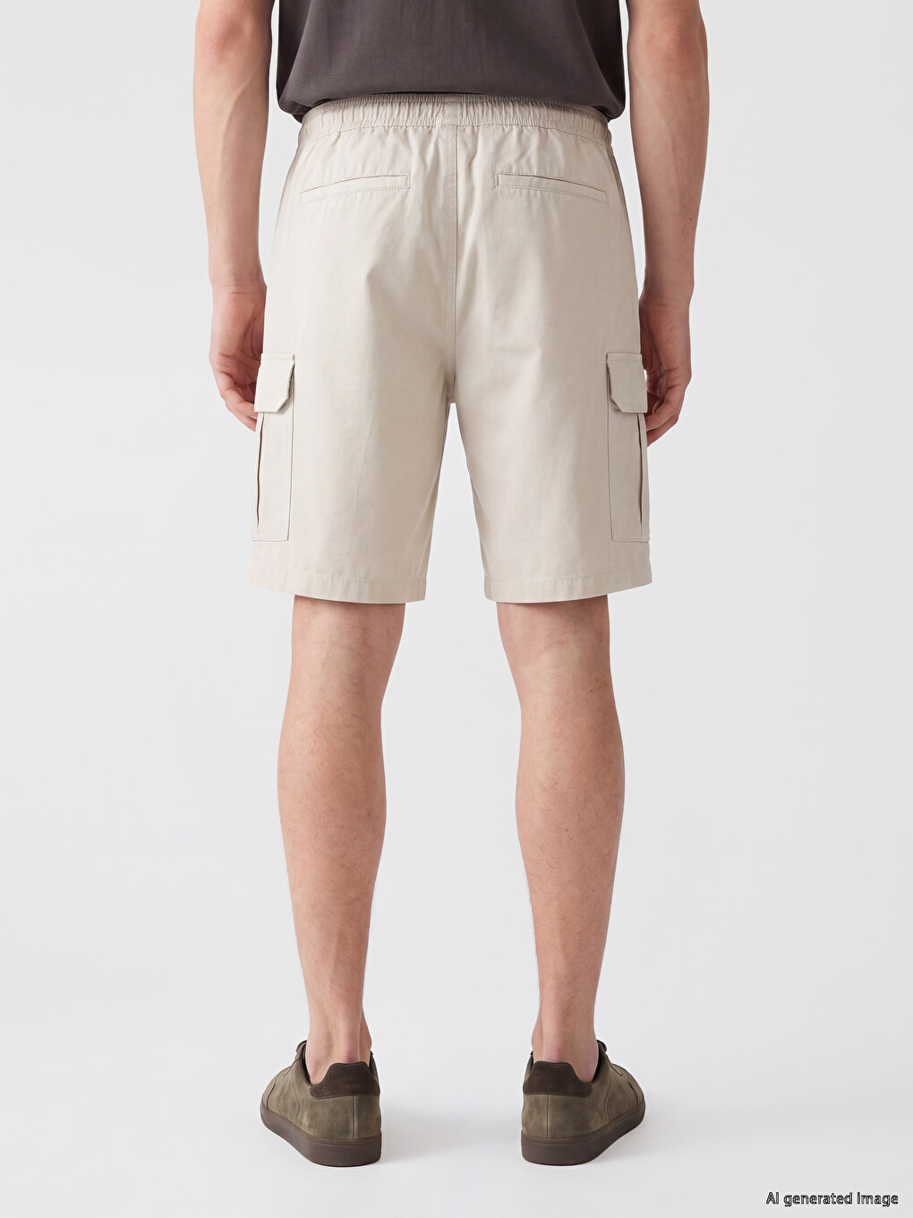 Regular Fit Men's Twill Cargo Shorts-3