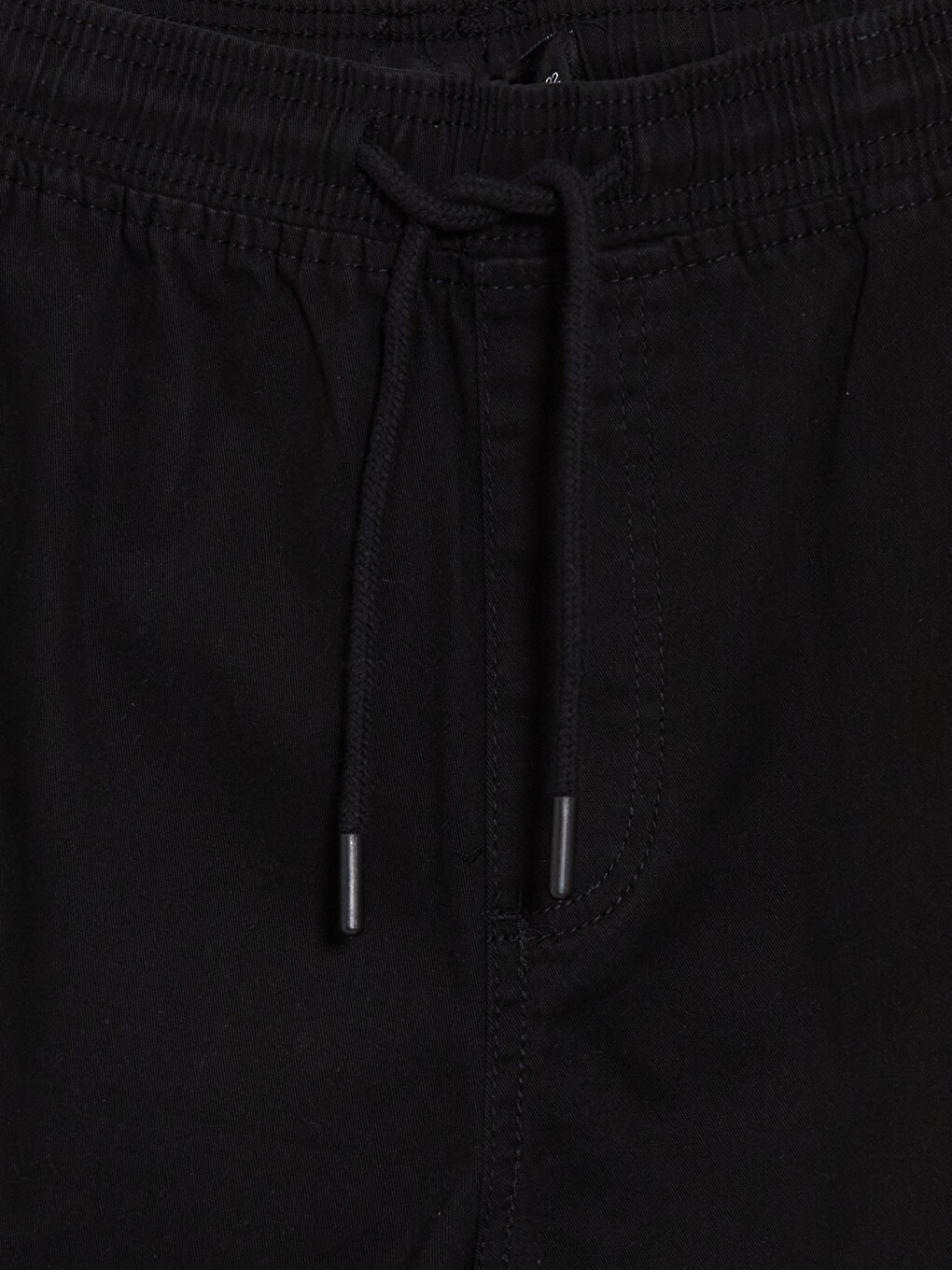 Siyah Regular Fit Erkek Gabardin Kargo Şort-5