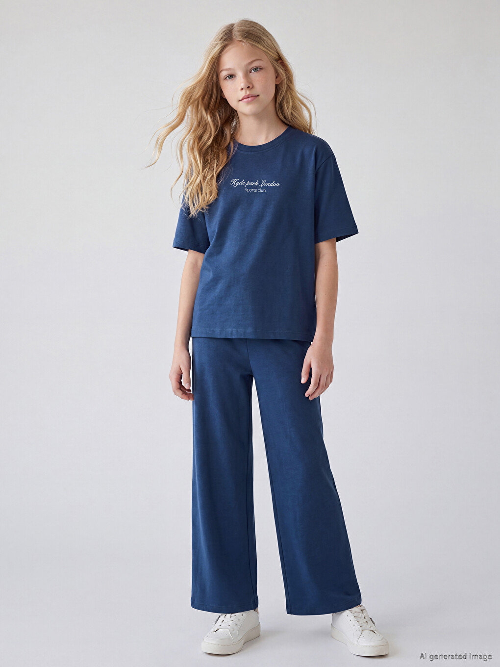 Crew Neck Teenage Girls' Soft Touch T-shirt And Pants-1