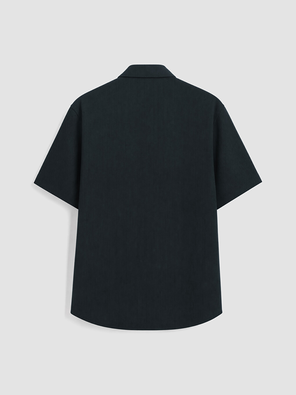 Siyah Regular Fit Erkek Kısa Kollu Gömlek-6