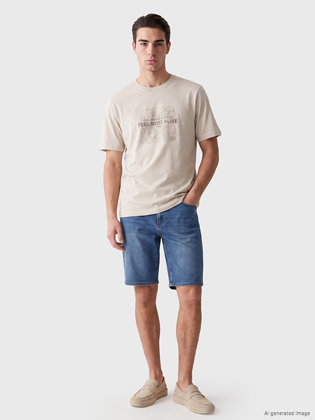 Crew Neck Printed Men's T-shirt-1