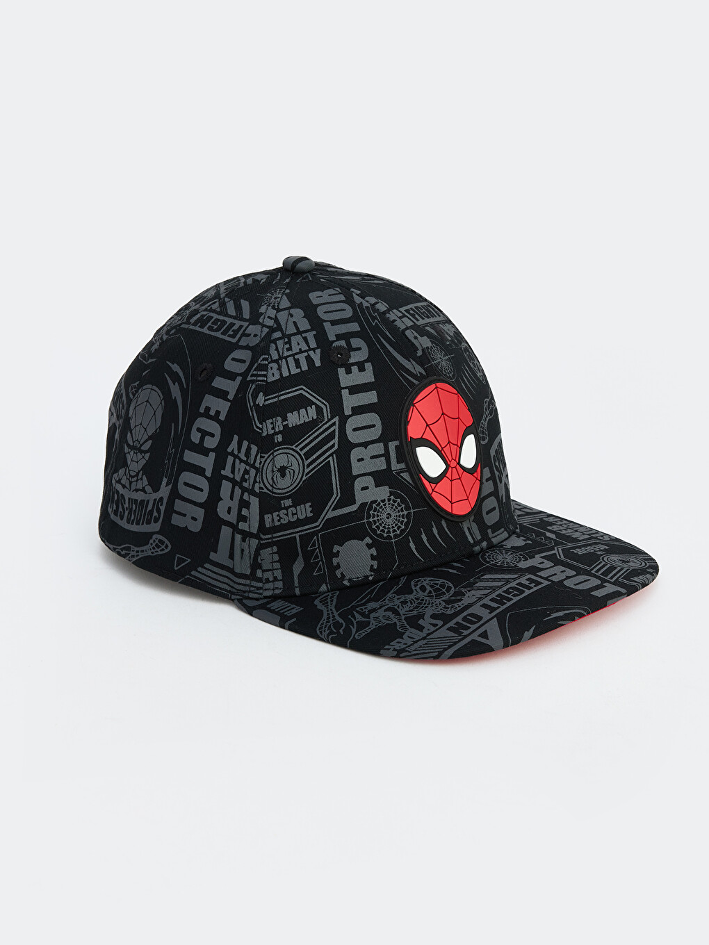 Siyah Spider-man Baskılı Erkek Bebek Kep Şapka-1