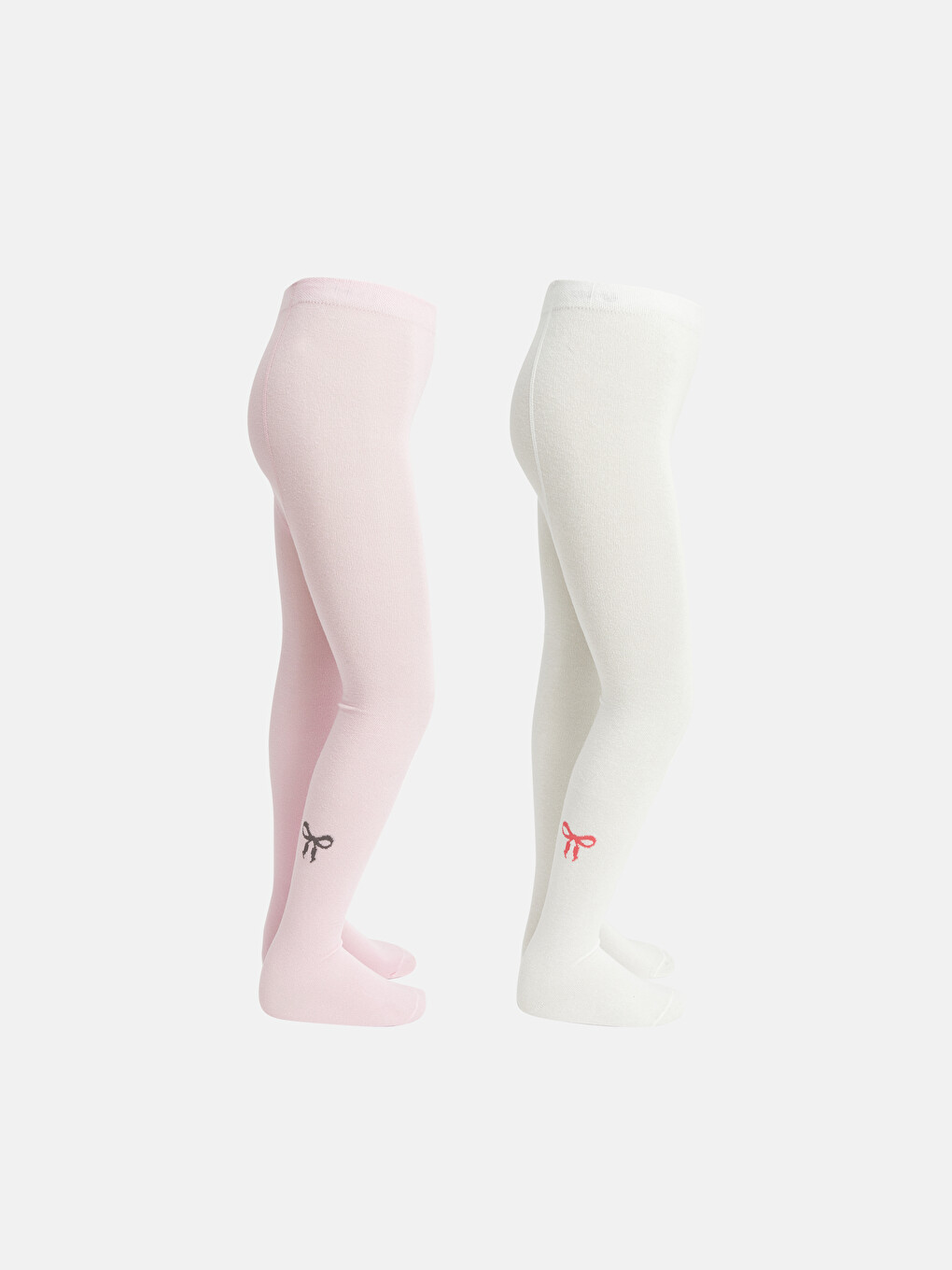 Bow Patterned Girls' Tights 2 Pack