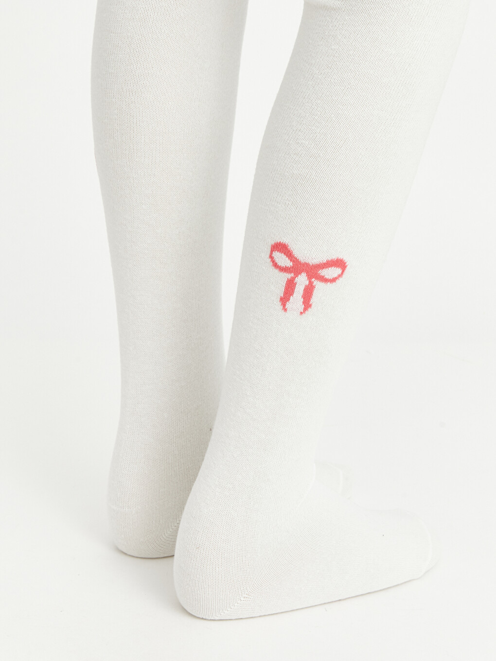 Bow Patterned Girls' Tights 2 Pack-3