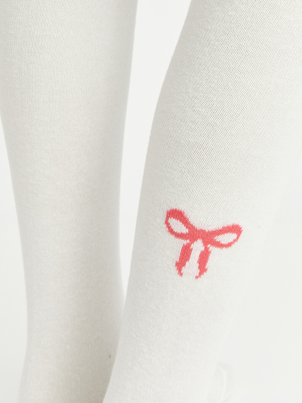 Bow Patterned Girls' Tights 2 Pack-4