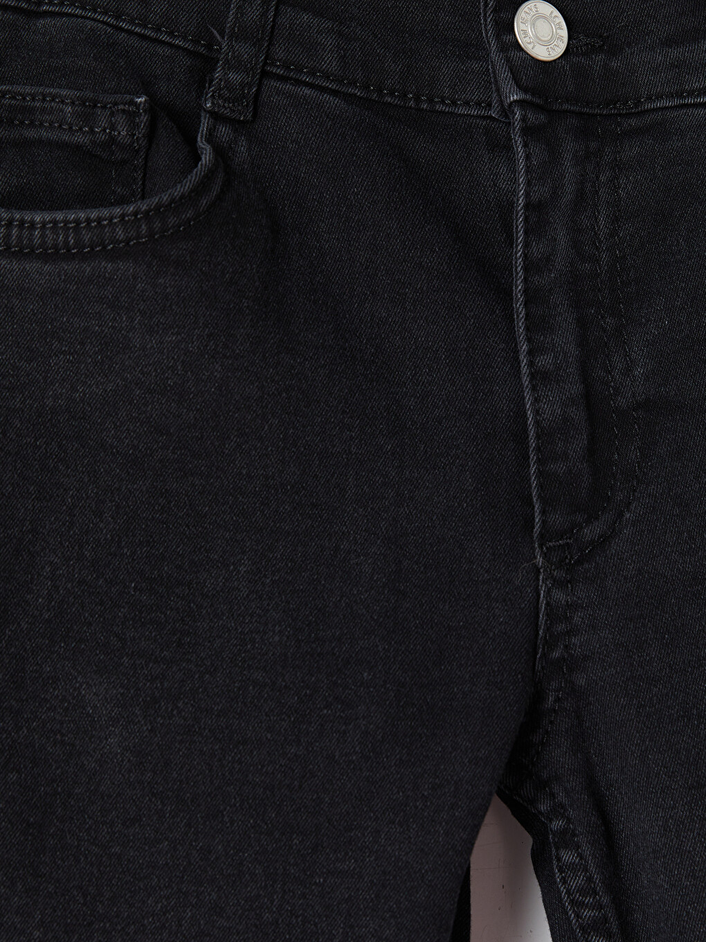 Siyah Slim Fit Erkek Çocuk Jean Pantolon-1