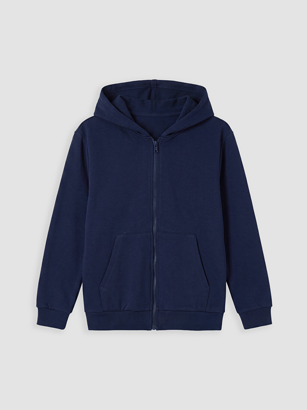 Lacivert Kapüşonlu Erkek Çocuk Fermuarlı Sweatshirt