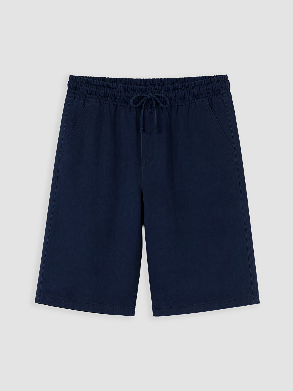 Lacivert Beli Lastikli Erkek Çocuk Gabardin Şort