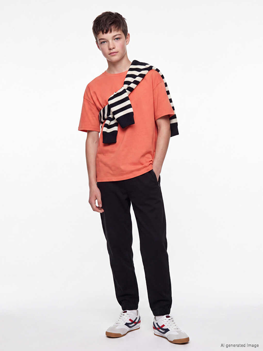 Siyah Erkek Çocuk Gabardin Jogger Pantolon