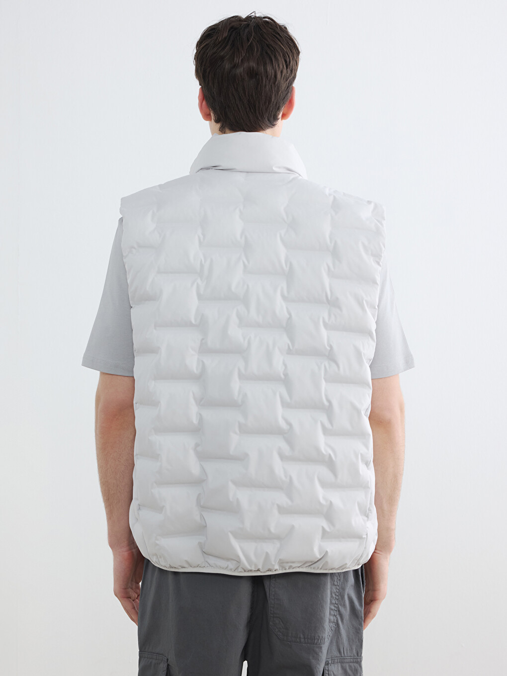 Regular Fit Mock Neck Men's Puffer Gilet-4