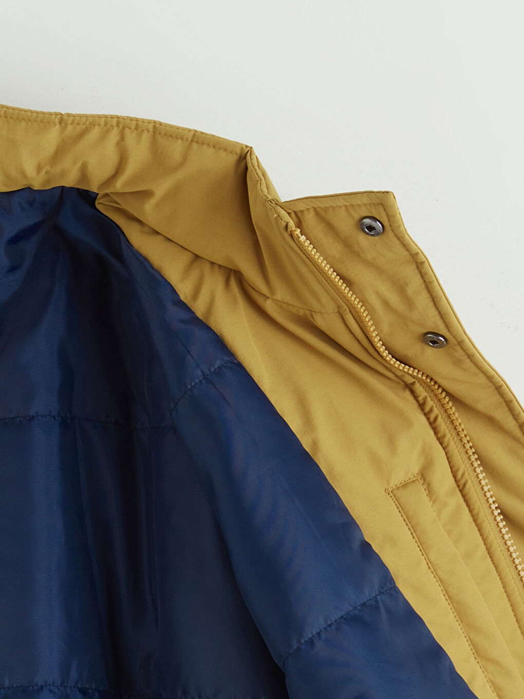 Yeşil Rahat Kalıp Dik Yaka Erkek Mont-5