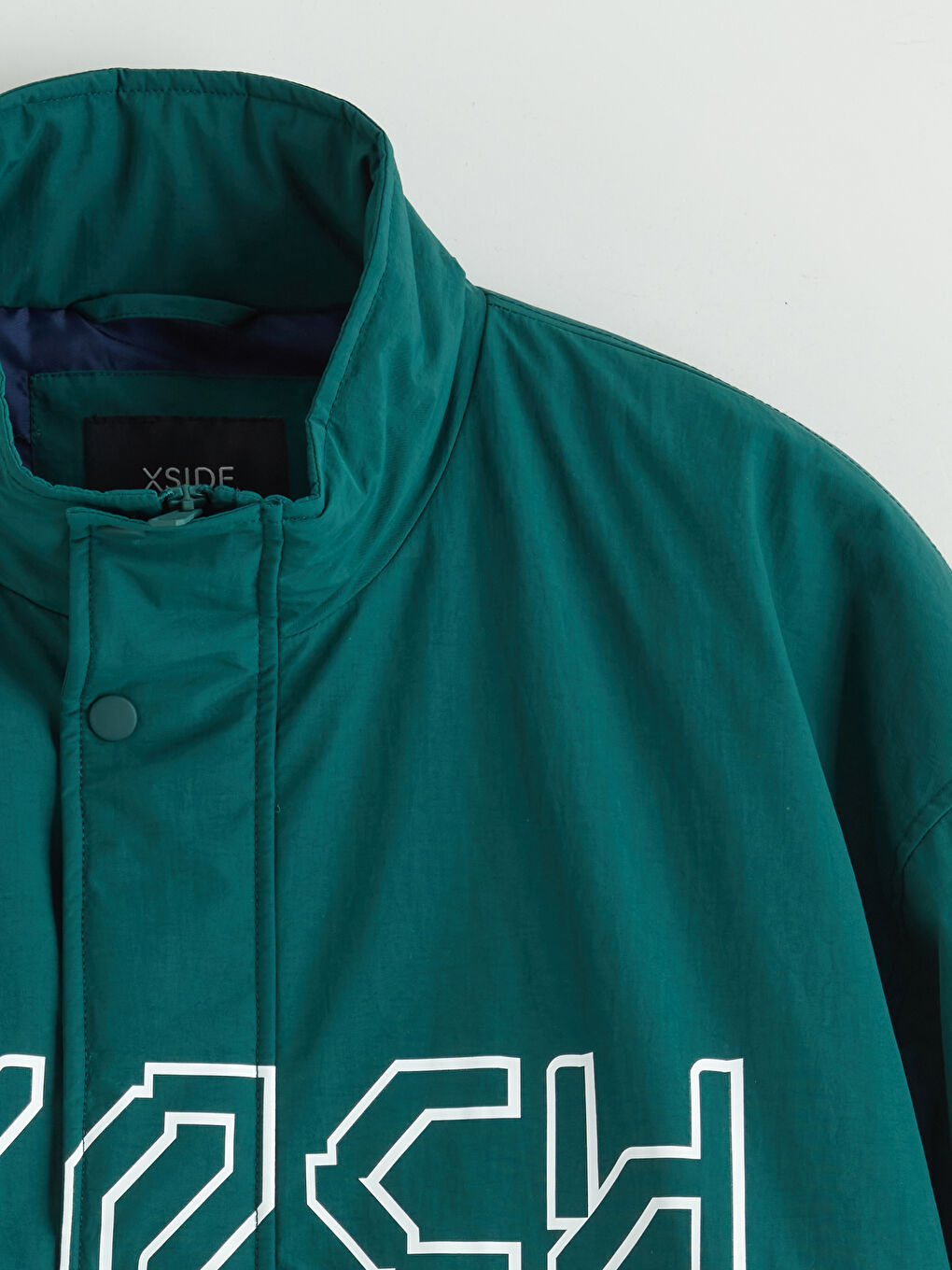 Yeşil Rahat Kalıp Dik Yaka Erkek Mont-7