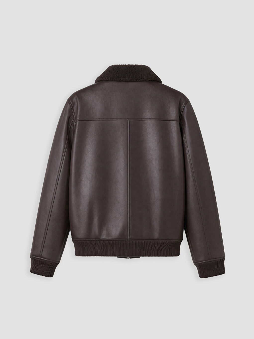 Relax Fit Fur Collar Men's Faux Leather Coat-6