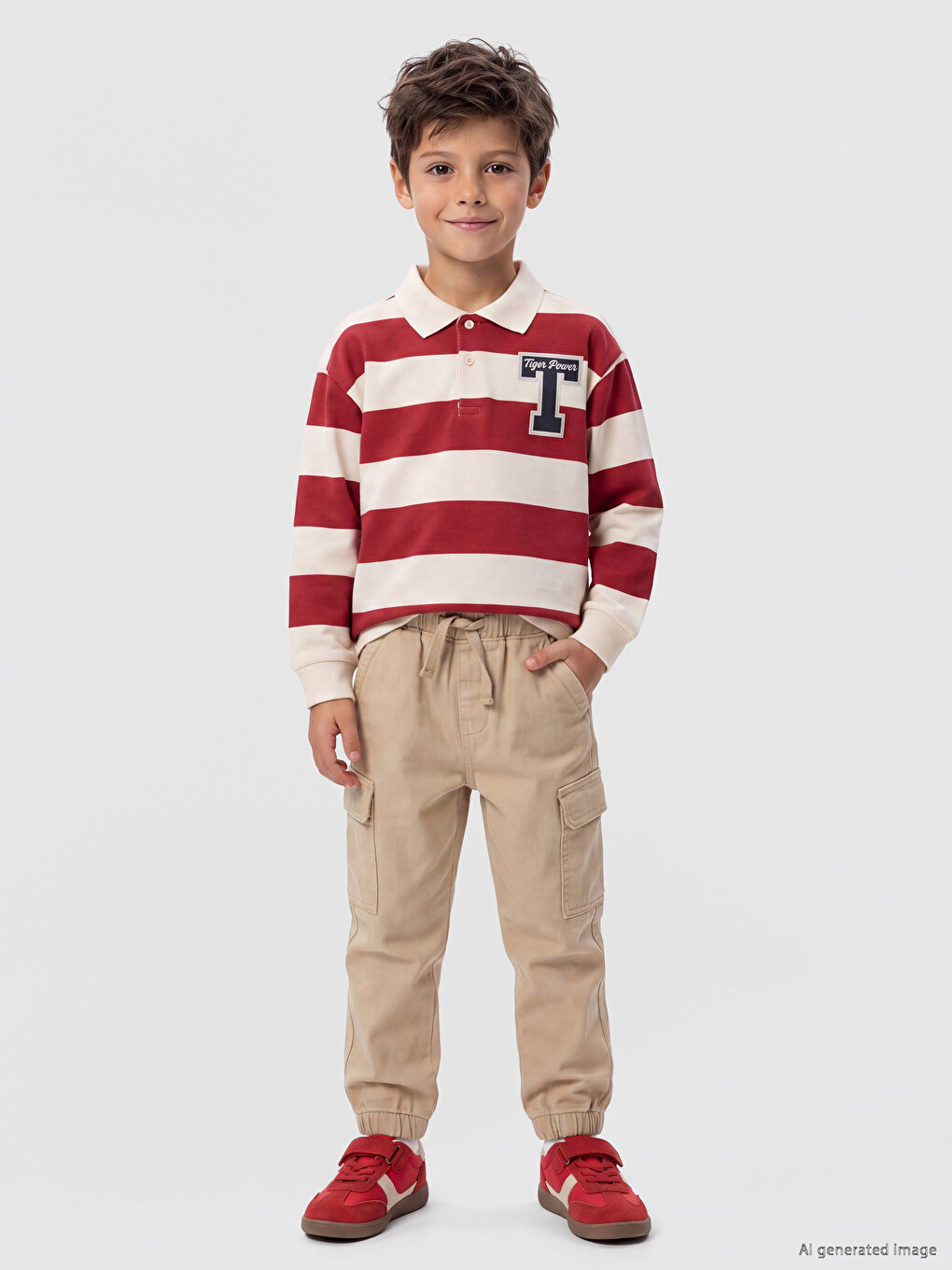 Gabardine-cargohose Für Jungen-1