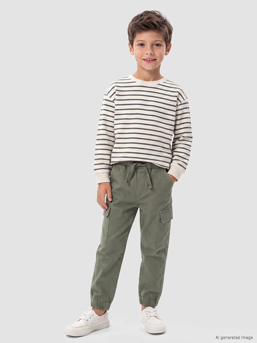 Boys' Gabardine Cargo Trousers