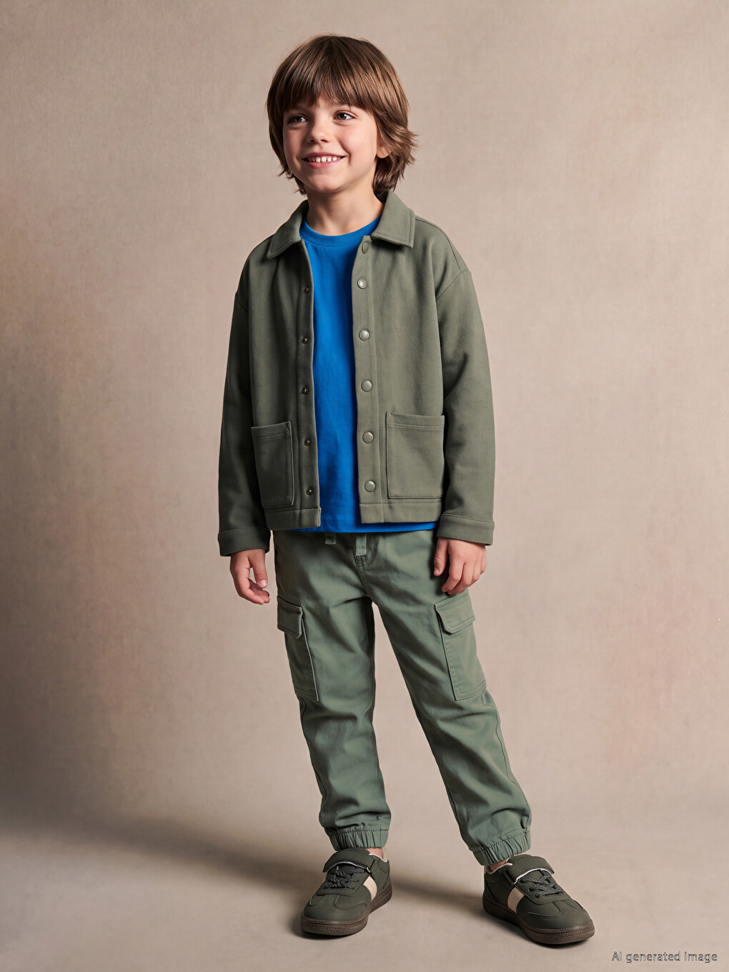 Boys' Gabardine Cargo Trousers