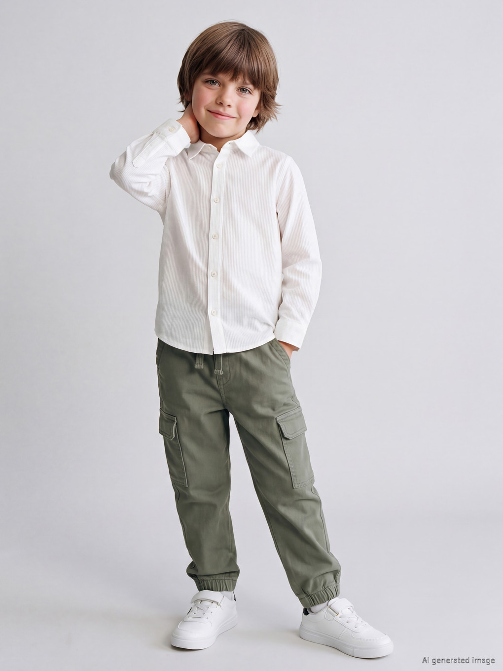  Boys' Gabardine Cargo Trousers