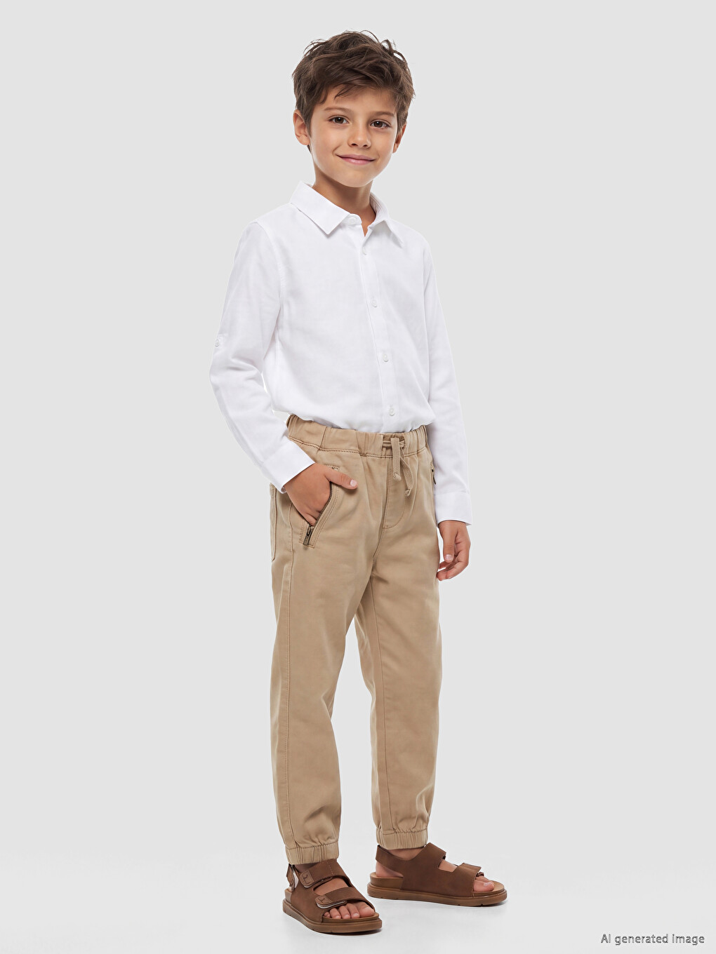 Boys' Gabardine Jogger Trousers-1