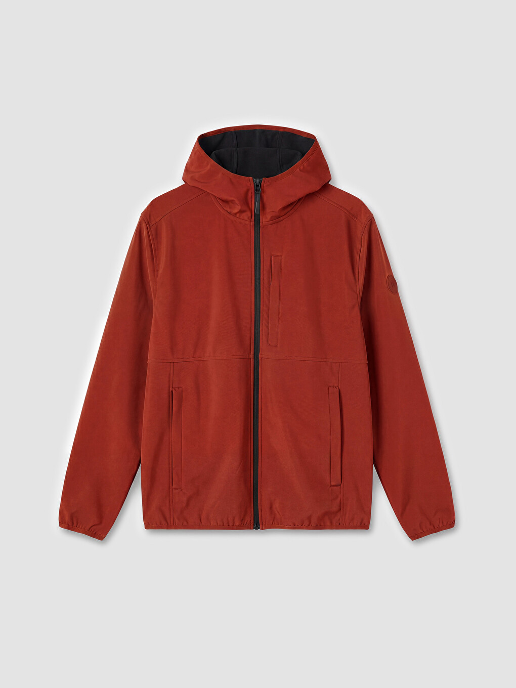 Turuncu Regular Fit Kapüşonlu Erkek Ceket-5