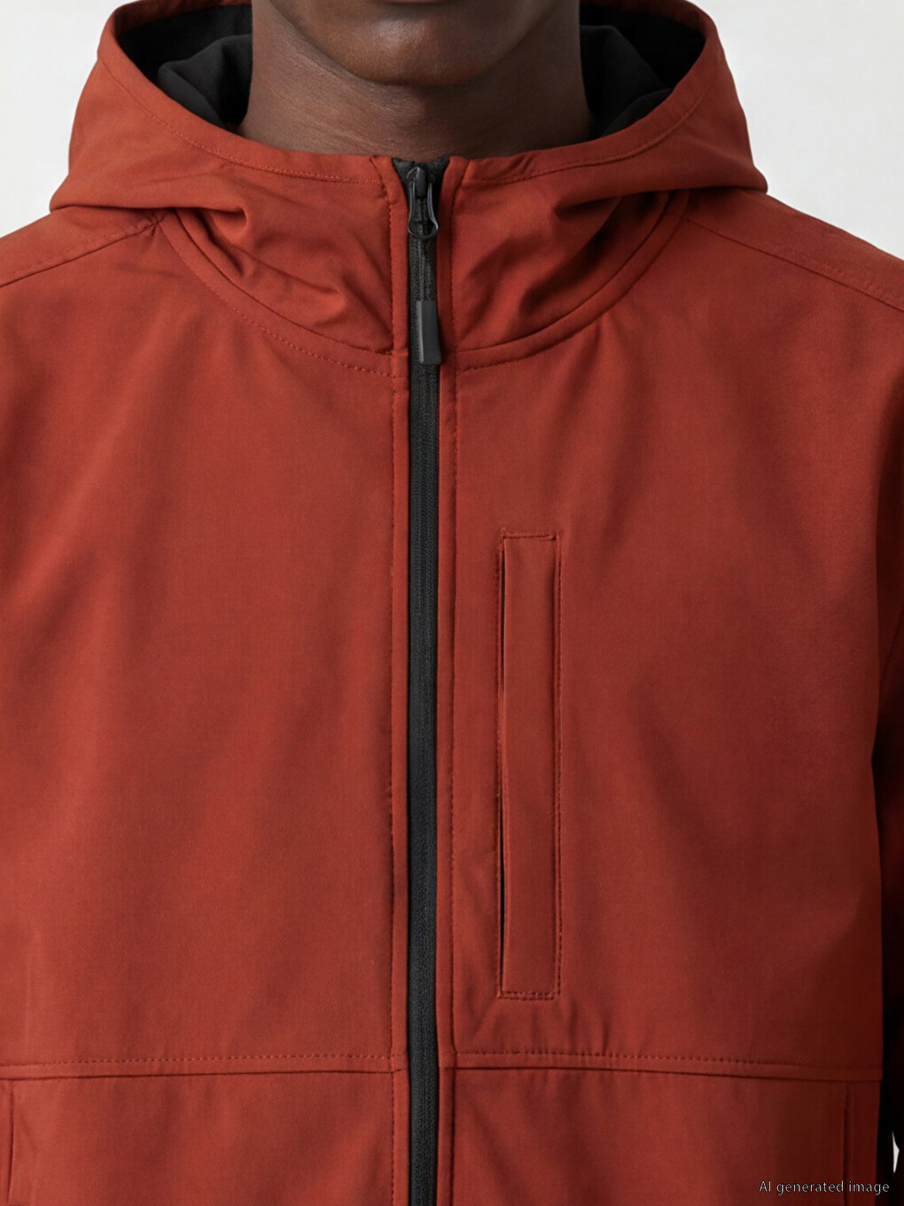 Turuncu Regular Fit Kapüşonlu Erkek Ceket-2