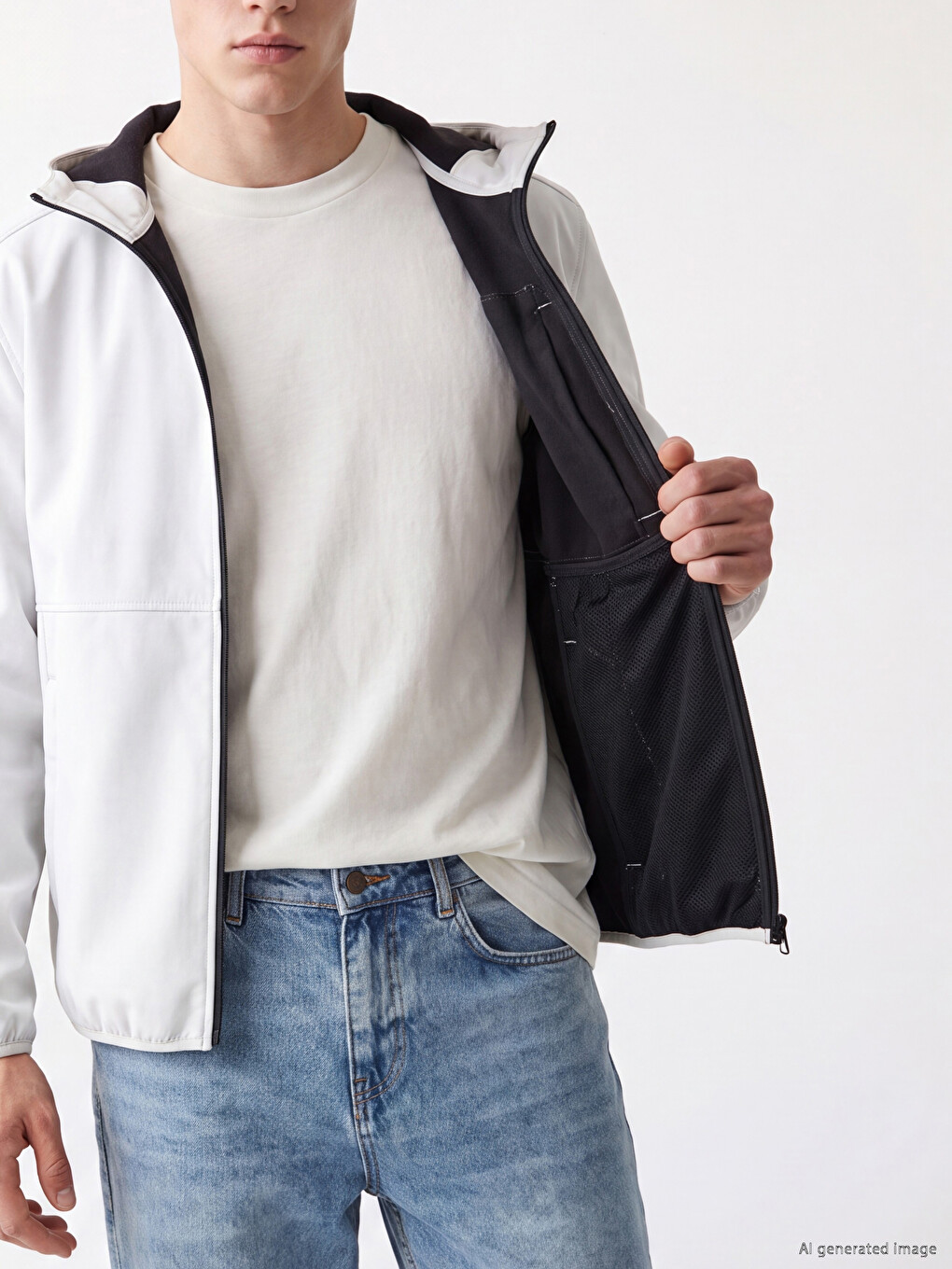 Gri Regular Fit Kapüşonlu Erkek Ceket-3