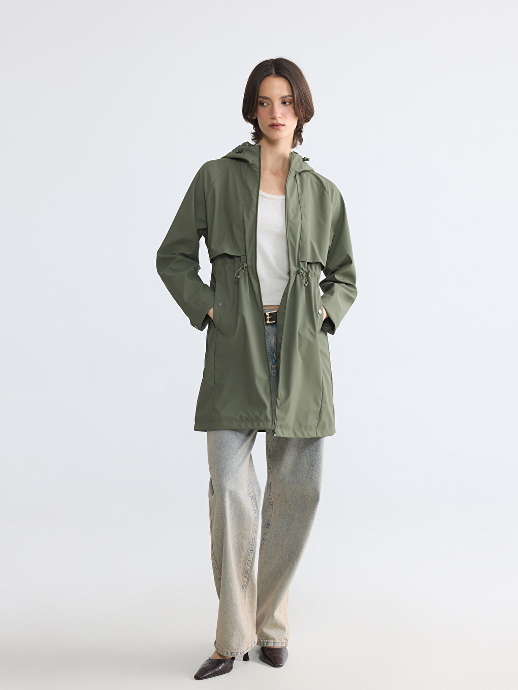 Hooded Women's Raincoat-1