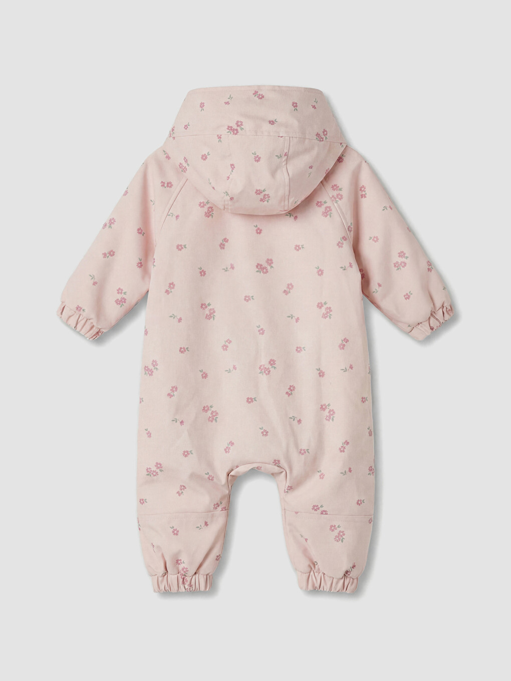 Flower Patterned Hooded Baby Girls' Astronaut Jacket-3