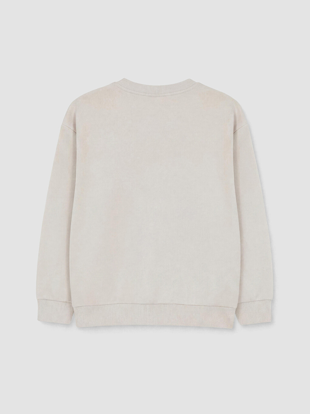 Gri Bisiklet Yaka Baskılı Erkek Çocuk Sweatshirt-1
