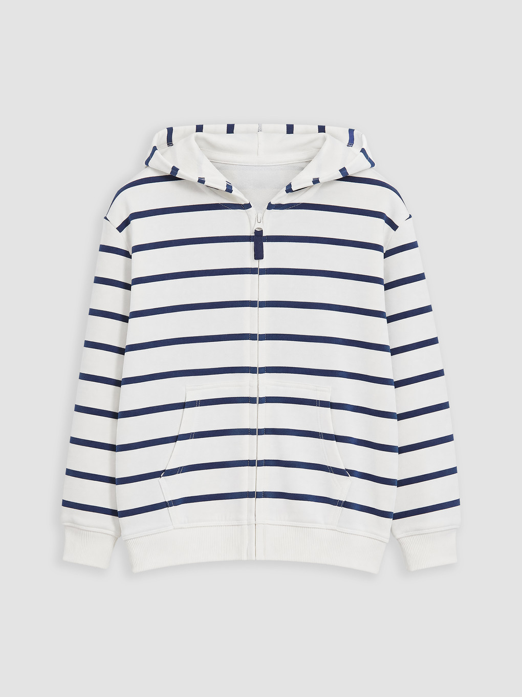 İndigo Çizgili Erkek Çocuk Fermuarlı Sweatshirt