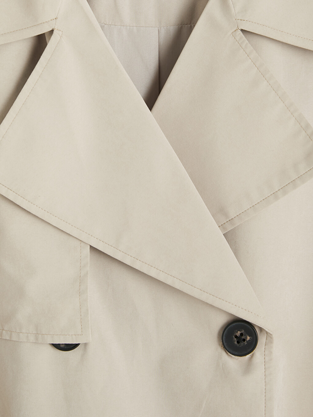 Bej Kuşaklı Kadın Gabardin Trençkot-6