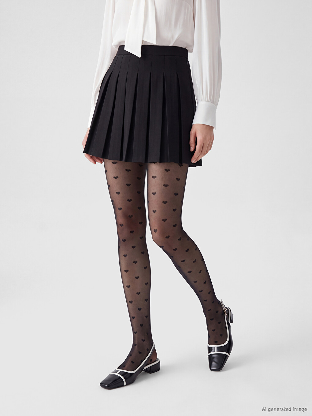20 Denier Heart Patterned Women's Tights