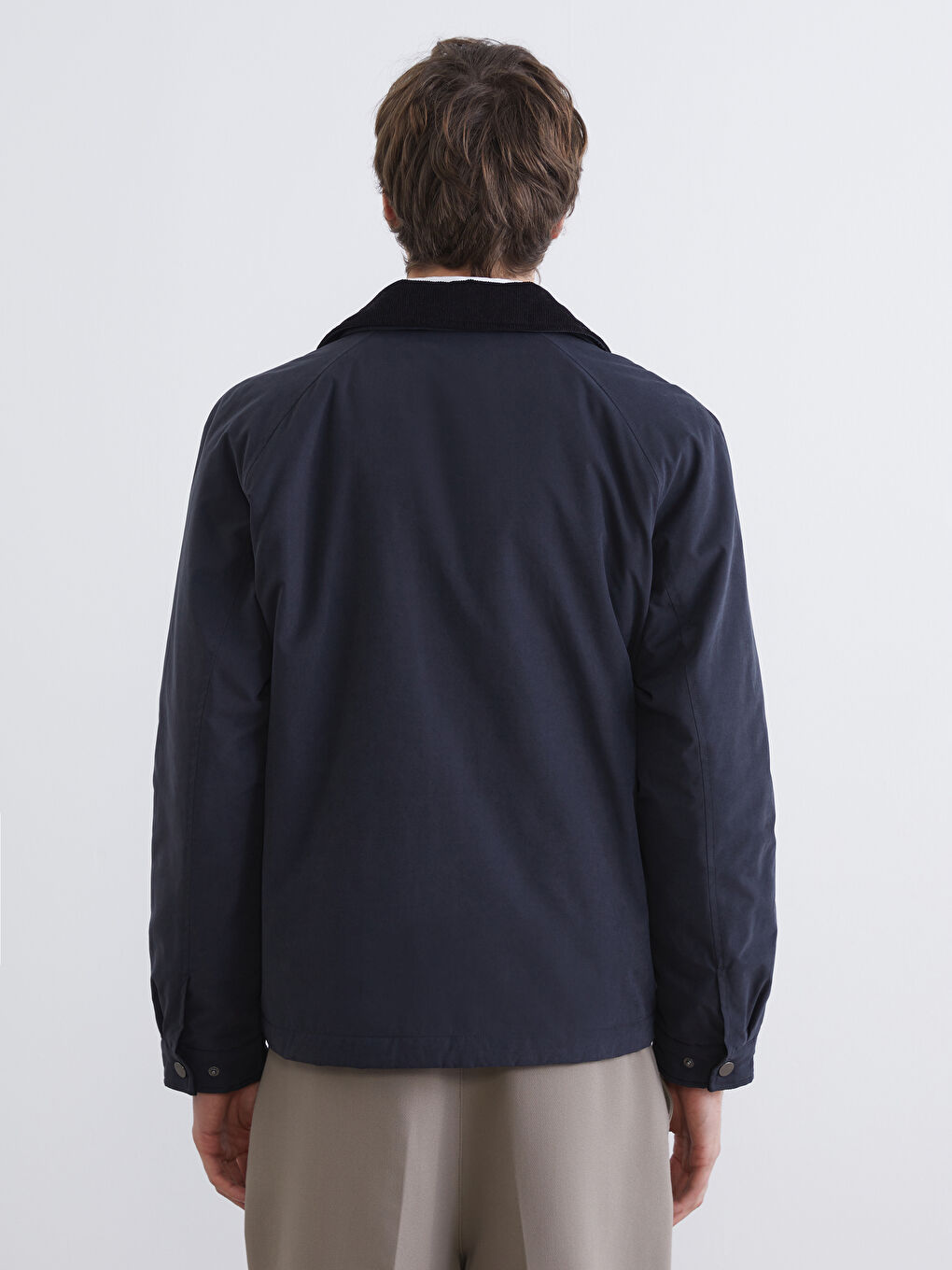 Lacivert Kadife Gömlek Yaka Erkek Ceket-4