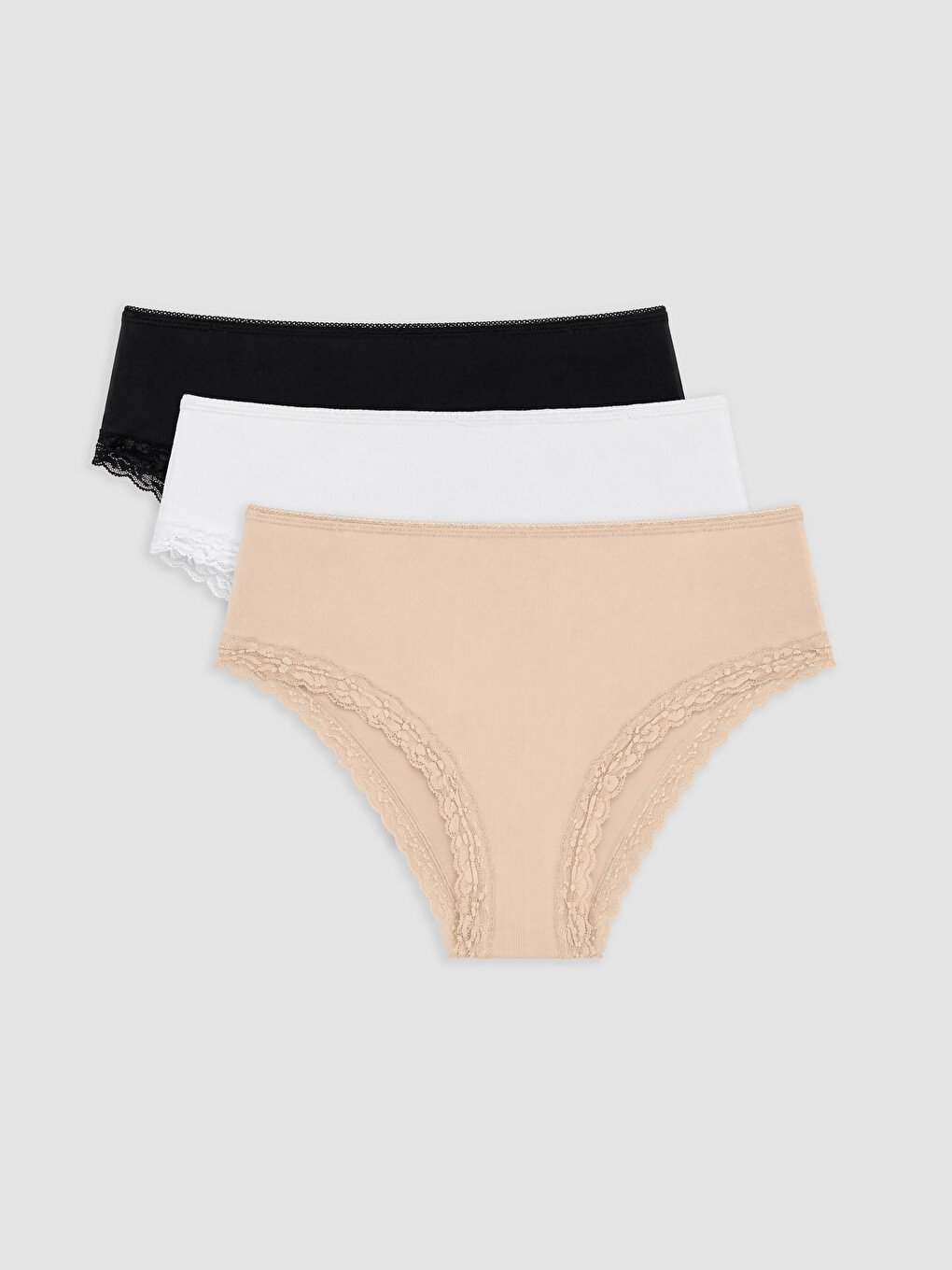 Lace Detailed Brazilian Knickers 3-pack