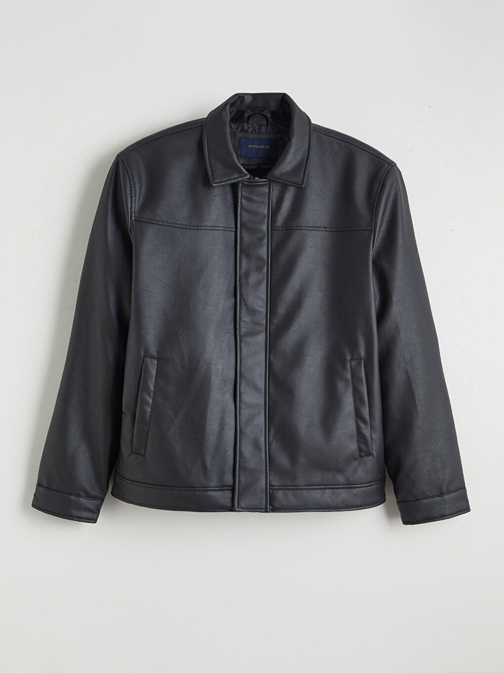 түзу пішімді жағалы ерлер пальтосы-5