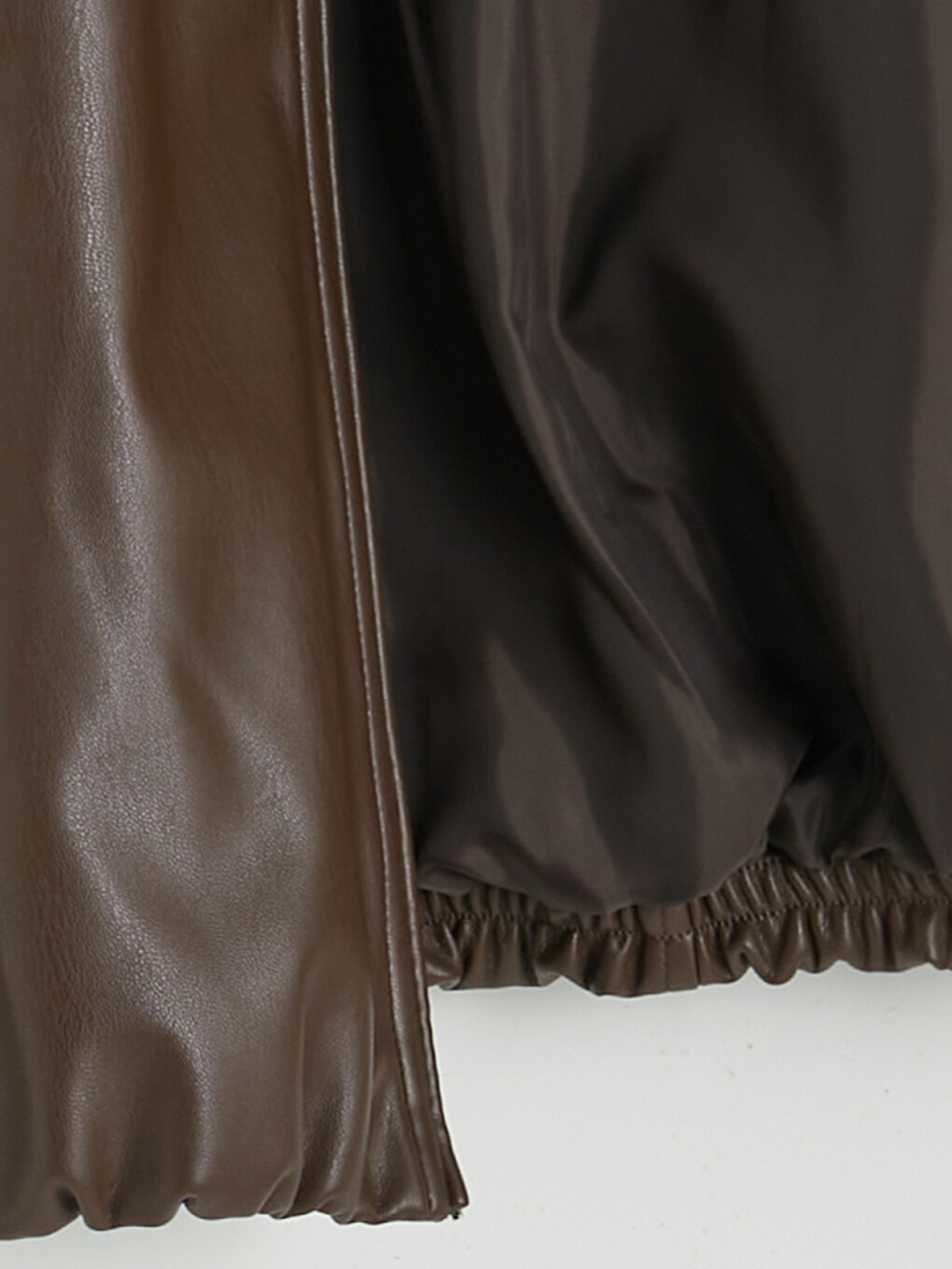 Mock Neck Oversize Women's Faux Leather Coat-8