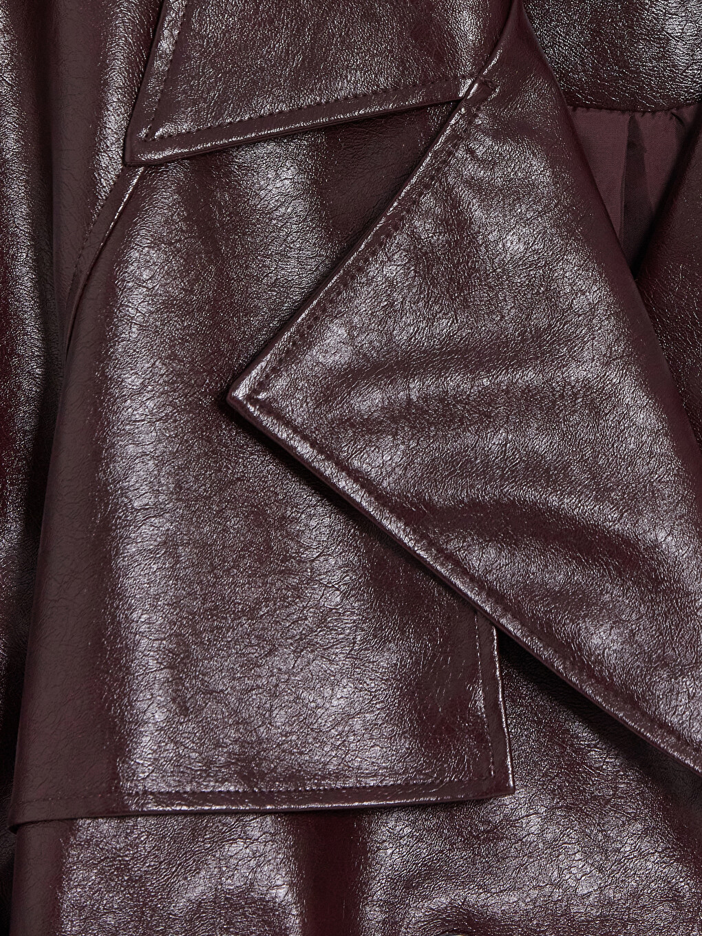 Woman Plum Faux Leather Jacket-6