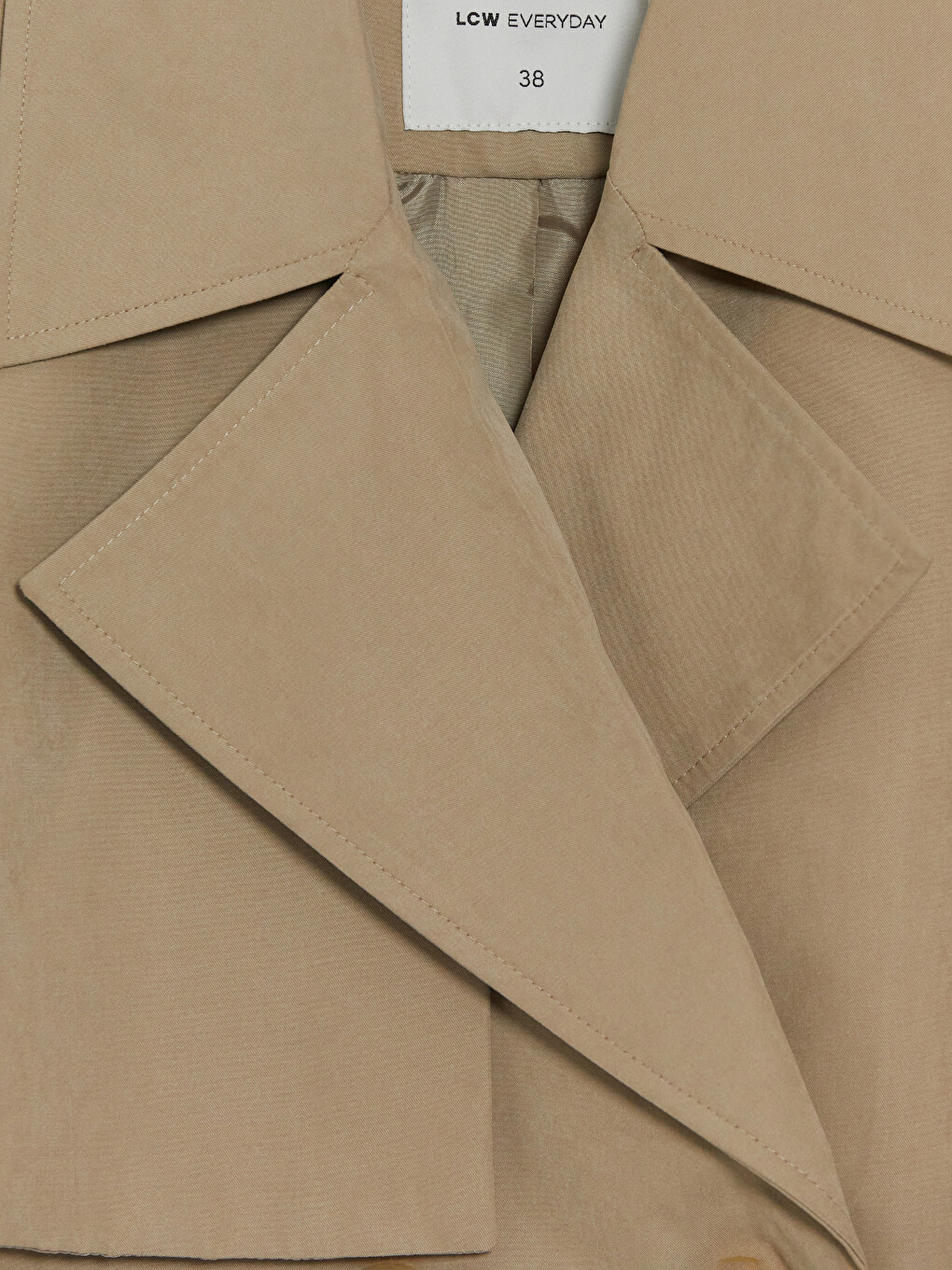Double Breasted Collar Sash Women's Trench Coat-5