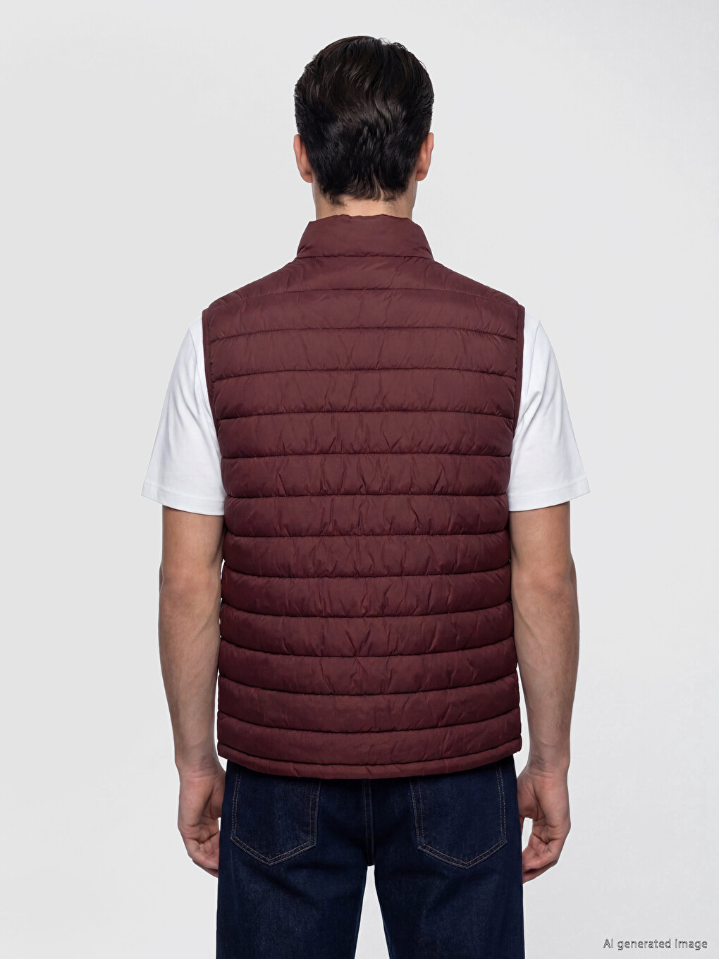 Regular Fit Mock Neck Quilted Men's Puffer Gilet-3