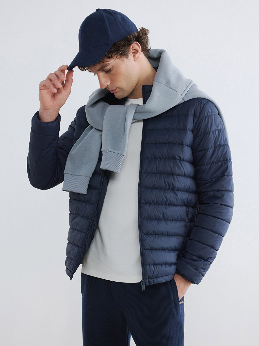 Mashkull Blu Pallto Puffer