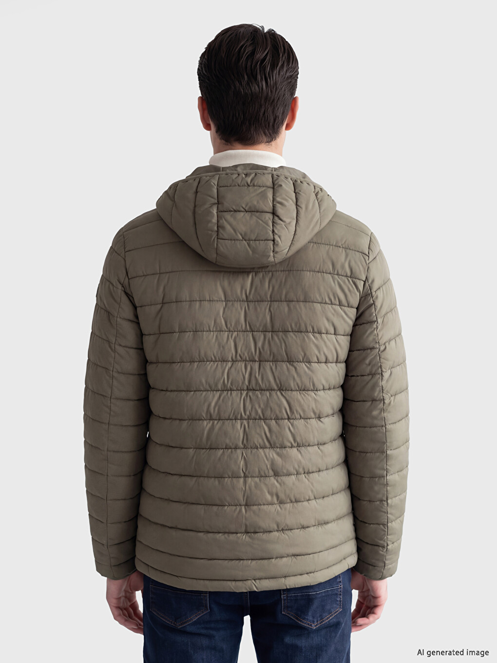 Kahverengi Regular Fit Kapüşonlu Erkek Şişme Mont-2