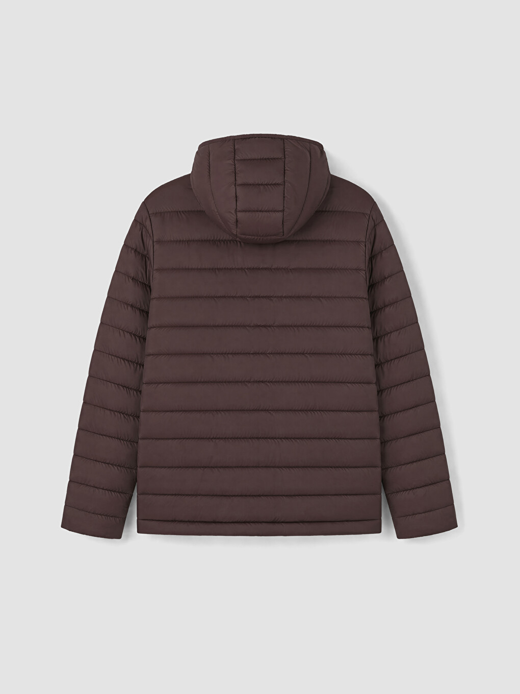 Kahverengi Regular Fit Kapüşonlu Erkek Şişme Mont-7