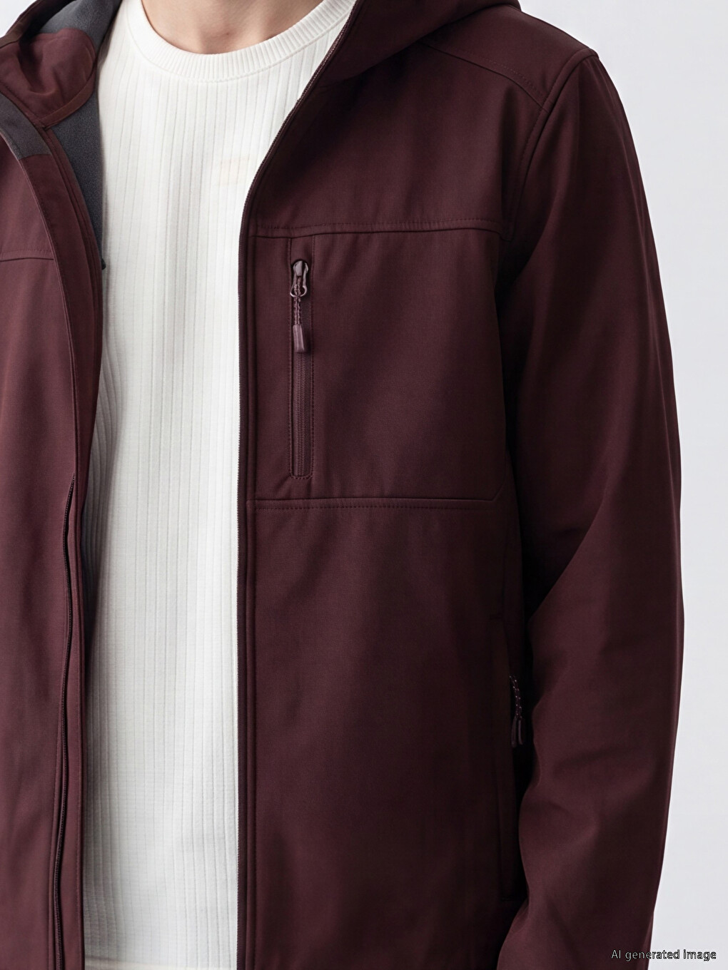 Regular Fit Hooded Men's Coat-2