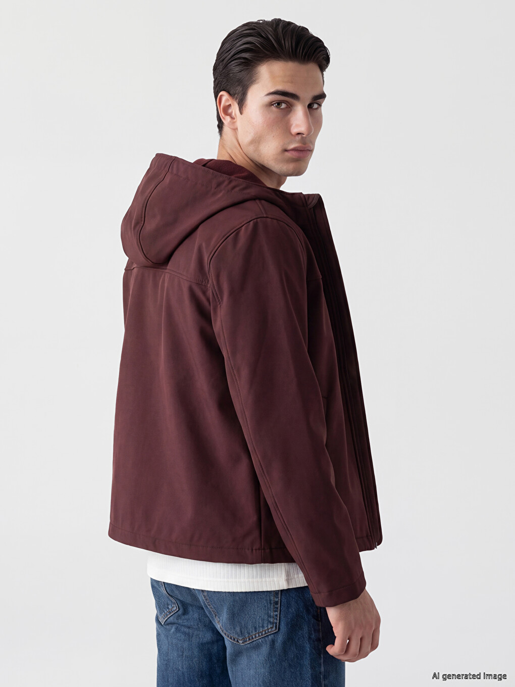 Regular Fit Hooded Men's Coat-3